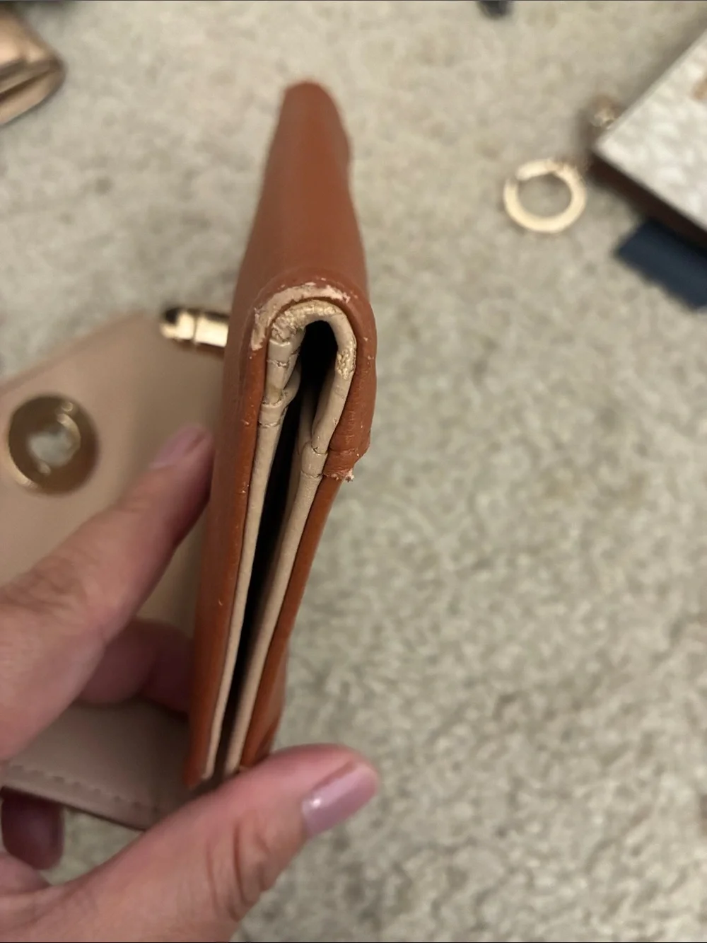 GUESS Brown Fold-Over Turn-Lock Wallet